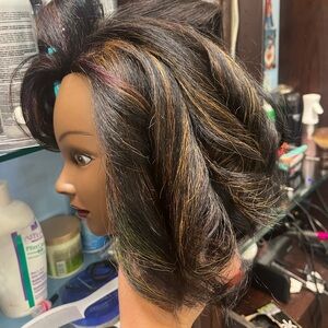 Stylish Black and Brown Hair Mannequin